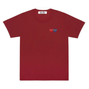 CDG Play Basic T-Shirt Two Emblems (Burgundy)