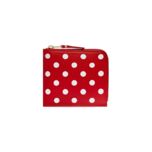 CDG Wallet Polka Dots Printed Zip Around Wallet Red SA3100PD